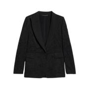 Max Mara Spets Smokingjacka Bomull Black, Dam