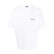 Balenciaga Oversize Logo Broderad Vit T-shirt White, Herr