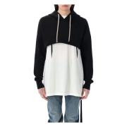 Rick Owens Svart Cropped Hoodie Topwear Black, Dam