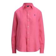 Polo Ralph Lauren Fuchsia Linneskjorta med Ponybroderi Pink, Dam