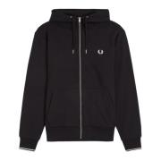 Fred Perry Svart Huva med Dragkedja Black, Herr