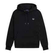 Fred Perry Svart Tippad Huva Tröjor Black, Herr