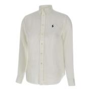 Polo Ralph Lauren Klassisk Vit Linneskjorta White, Dam