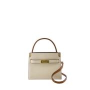 Tory Burch Liten Dubbelväska i Neutral Kräm Beige, Dam