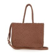 Dragon Diffusion Vävd läderhandväska med Pochette Brown, Dam