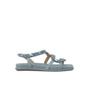 ALMA EN PENA Orm sandal platt Blue, Dam