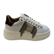 Stokton Sneaker med leopardtryck och fransdetaljer White, Dam