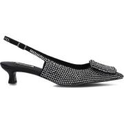 Bibi Lou Silver Slingbacks med Kitten Häl Gray, Dam