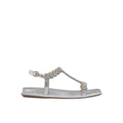 ALMA EN PENA Platta glitter sandaler Gray, Dam