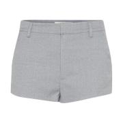 Gestuz Kort Höga Midjeshorts Gråblå Melange Gray, Dam