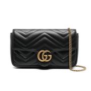 Gucci Svart Crossbody-väska med Matelassé-effekt Black, Dam