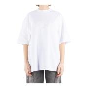 Acne Studios Vit Bomull T-shirt Cl0327 White, Dam