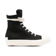 Rick Owens Denim Sneakers Black, Herr