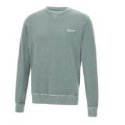 Woolrich Grön Garment Dyed Bomullsweatshirt Green, Herr