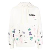 BARROW Unisex Hoodie i Bomull White, Herr