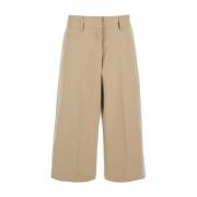 MSGM Beige Bermuda Shorts med bältesöglor Beige, Dam