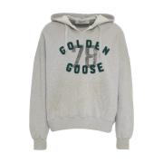 Golden Goose Grå Sweatshirt 'Morman' med Metalliska Detaljer Gray, Her...