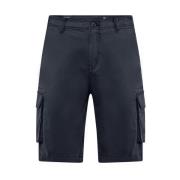 BomBoogie Cargo Bermuda Shorts i bomullsgabardin Blue, Herr