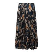 Ulla Johnson Veckad Faun Midi Kjol med Tryck Multicolor, Dam