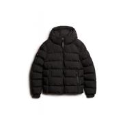 Superdry Återvunnen Polyester Puffer Parka Black, Herr