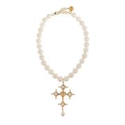 Blumarine Pärlchoker Beige, Dam