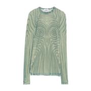 Jean Paul Gaultier Grön Crew Neck Tröja Mesh Foder Green, Dam