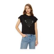 Guess Bomull T-shirt Black, Dam