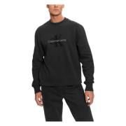 Calvin Klein Jeans Stilig tryckt bomulls sweatshirt Black, Herr