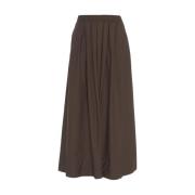 8PM Brun Maxi Kjol Bomull Elastisk Midja Brown, Dam