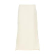 Sportmax Vit Midi Kjol Elegant Stil White, Dam