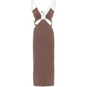 AMAZUIN Brun Cut-Out Spaghetti Strap Klänning Brown, Dam