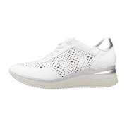 PITILLOS Casual lädersneakers med utsmyckningar White, Dam