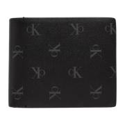 Calvin Klein Jeans Herr läder bifold plånbok med myntficka Black, Herr