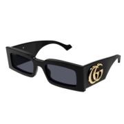 Gucci Stiliga solglasögon för mode medvetet utseende Black, Unisex