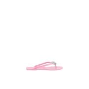 MACH & MACH Rosa Strass Flip Flops Pink, Dam