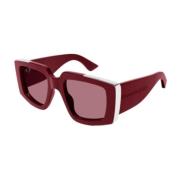 Alexander McQueen Stiliga svarta solglasögon Red, Unisex