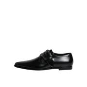 Dolce & Gabbana Svart Läder Monk Strap Skor Black, Herr