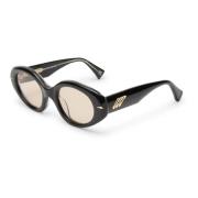 Le Specs Oversized Oval Solglasögon i Svart Black, Unisex