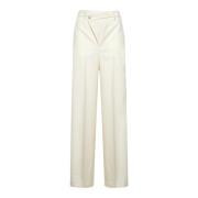 MM6 Maison Margiela Vita Wide Leg Byxor Elfenben Stil White, Dam