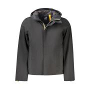 K-Way Svart Polyester Huva Jacka Black, Herr