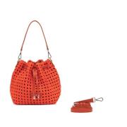 Gianni Chiarini Fiore Vävd Tyg Crossbody Väska Orange, Dam