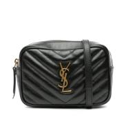 Yves Saint Laurent Vintage Pre-owned Laeder crossbodyvskor Black, Dam