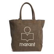 Isabel Marant Mörk Khaki Shopper Väska Beige, Dam