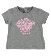 Young Versace T-shirt - GrÃ¥melerad m. Rosa Medusa
