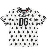 Dolce & Gabbana T-shirt - Vit m. Svarta StjÃ¤rnor