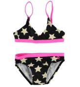 Color Kids Bikini - UV40+ - Svart/Rosa m. StjÃ¤rnor