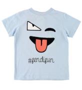 Fendi Kids T-shirt - LjusblÃ¥ m. Ansikte