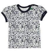 Freds World T-shirt - Creme/MarinblÃ¥ m. Blommor