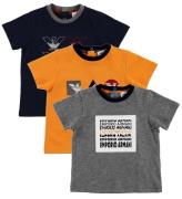 Emporio Armani T-shirt - 3-pack - GrÃ¥melerad/Svart/Orange