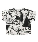 Dolce & Gabbana T-shirt - DG Next - Svart/Vit m. Graffiti